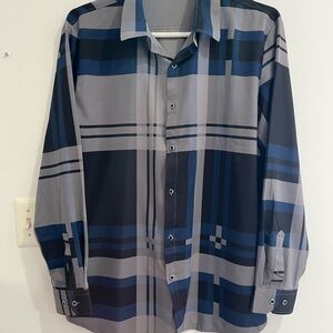 Man shirt grey and blue